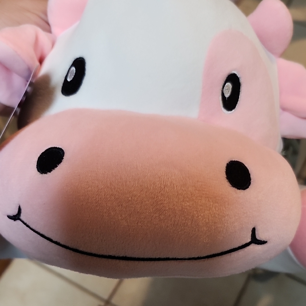 Pink and White Stuffed Cow - Picture 6 of 6